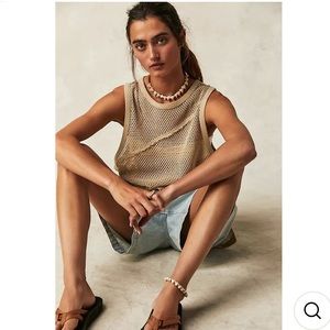 Free People Shore Side Muscle Tank Tunic Top